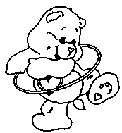 coloriage Bisounours coeur joue au cerceau